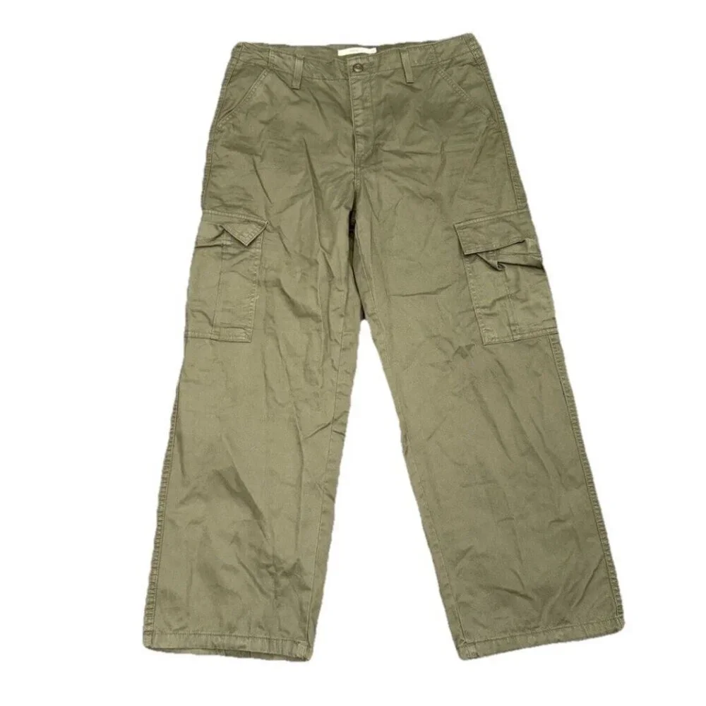 Levis Pants Sz 25 Green '94 Baggy Utility Cargo Drawstring Leg Streetwear Skater - Picture 2 of 14